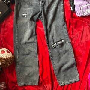Blank NYC Charcoal Distressed Men Jeans